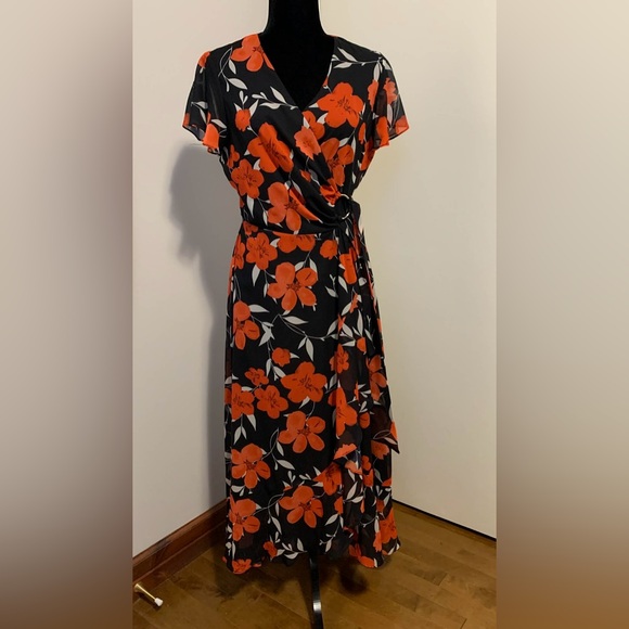 Joseph Ribkoff Summer Floral print wrap dress - Picture 2 of 7